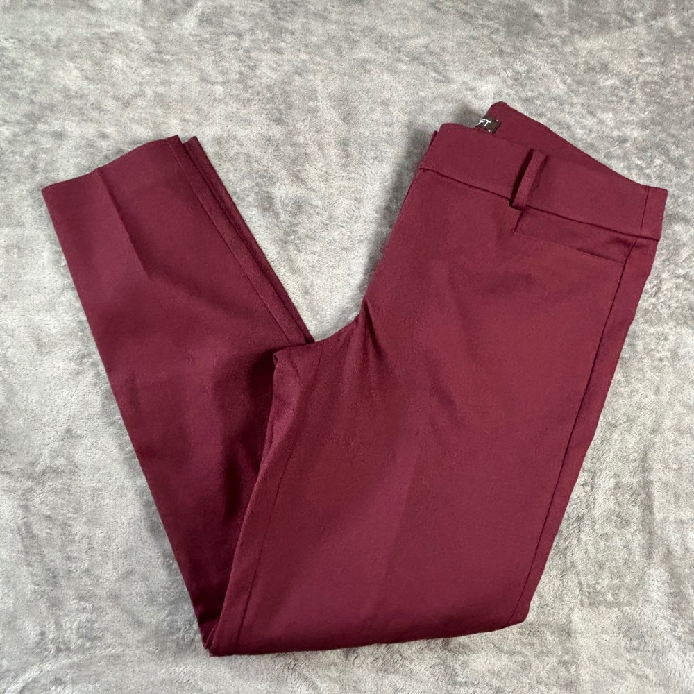 LOFT Curvy Skinny Pants Womens Size 6 Burgundy Maroon Trousers Dress Pants